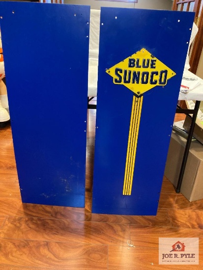 Blue Sunoco gas pump sides, 30" x12"