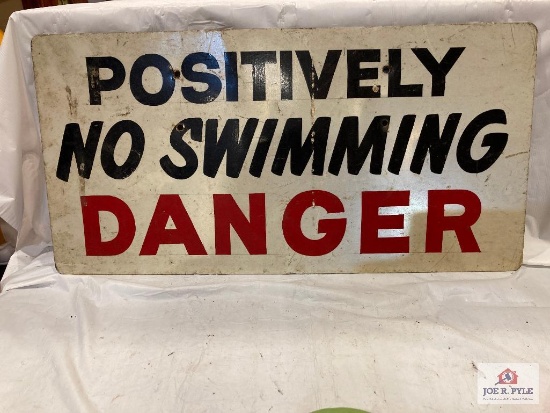 "No Swimming" metal single sided sign 24" x 12"