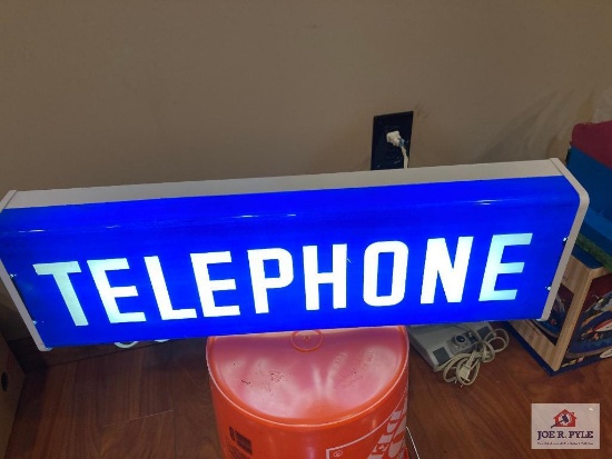 Lighted Telephone sign 25" x 3", tested