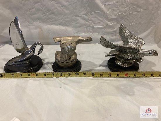 3 bird hood ornaments