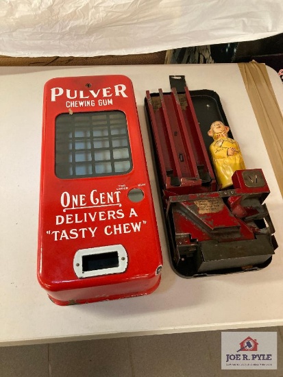 Pulver 1 cent gum vendor 21" x 9" x 4", no key