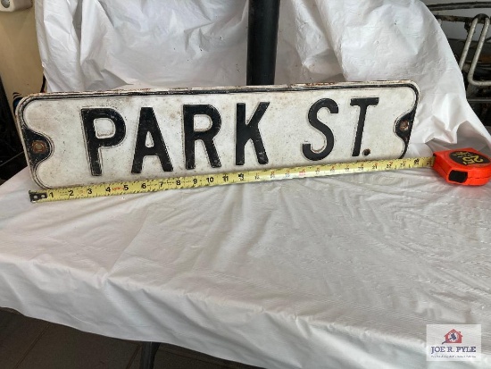 Park St metal street sign 23 1/2" x 6"