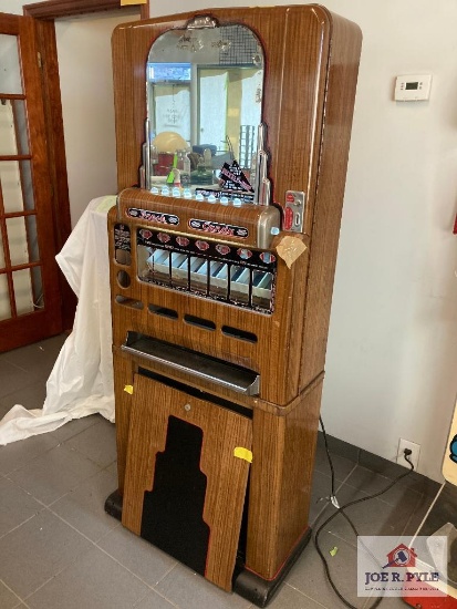 Stoner Mfg 5 and 10 cent vending machine, lights up, 71" x 28" x 12"