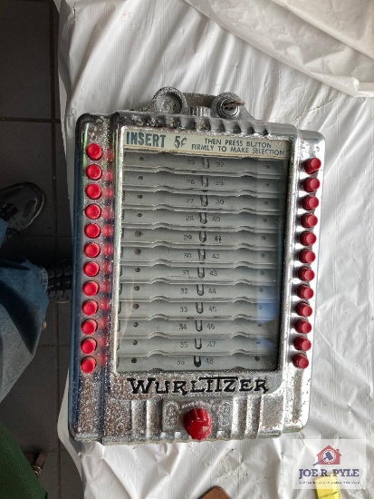 Wurlitzer 5 cents Music Selection Box 14" x 9" x 4", as found
