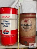 Amoco grease and Mobiloil Arctic cans