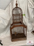 Antique birdcage metal and wood 34