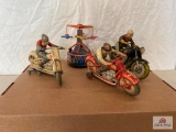 US Zone Germany tin wind up motorcycles, as found