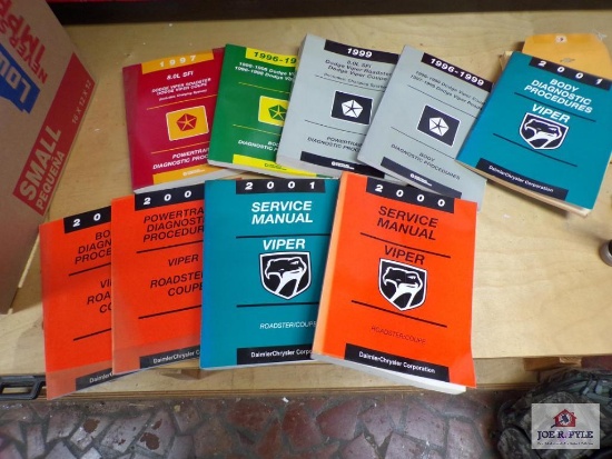 Box lot of Dodge Viper service manuals