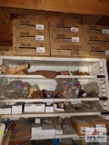 Shelf of New Old Chrysler/Mopar stock to include oil filers, latches, handles, misc