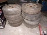 Lot of 8 wheels and tires