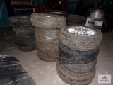 Lot of 12 wheels and tires