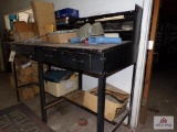 Metal high top work station with tilted work top, selling table only