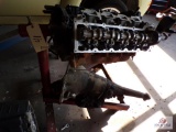 Lot of Engine Block, Engine Stand and Transmission