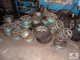 Large lot of rims and tires