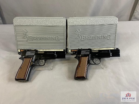 [240] Set of 2 Browning/FN Hi Power "Capitain" 9mm Pistols - Consecutively Serial Numbered