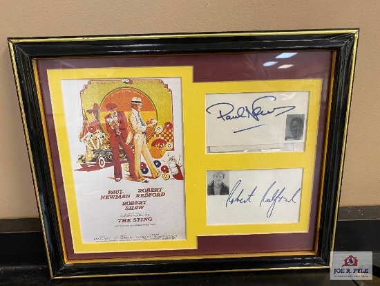Robert Redford Paul Newman signed The Sting/framed print