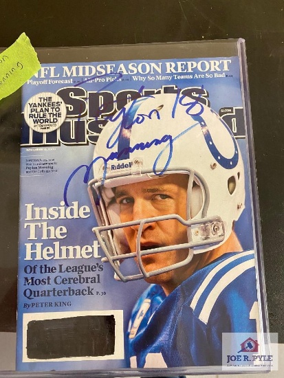 Payton Manning autographed magazine