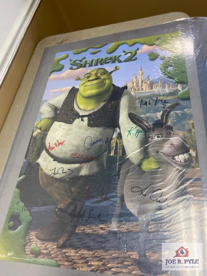 Shrek 2 autographed movie poster