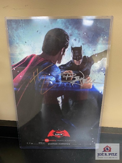 Batman Versus Superman autographed movie poster