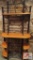 Wrought iron and wood baker's rack/wine rack approx. 74 inches tall X 37 inches wide