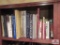 Four shelves of books