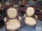 Pair of Vintage upholstered chairs silk upholstery