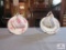 2 Decorative teacups and saucers with stands