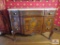 Vintage marble topped 3 drawer buffet with inlayed wood design MUST BRING HELP TO LOAD