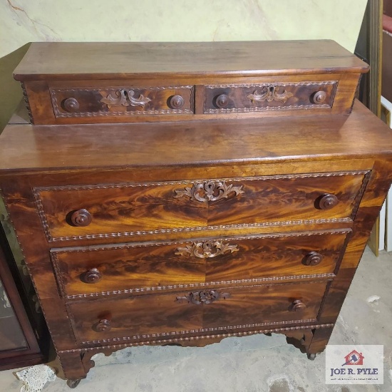 Victorian empire chest of drawers approx. 46 inches tall X 42 inches wide