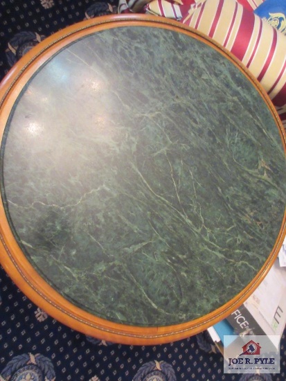 Round marble topped side table