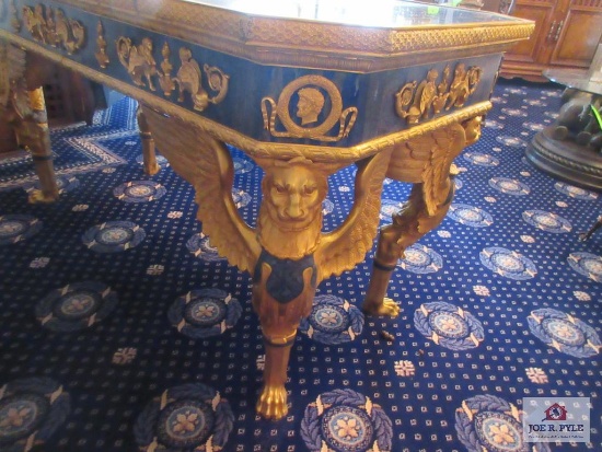 Empire Style Bronze Dor? and Lapis Lazuli Centre Table. 63 X 32 X 33 inches MUST BRING HELP TO LOAD,