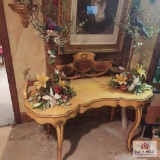 Table with flower arrangements built in