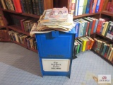 NY Times paper box with vintage newspapers & magazines
