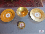 Gold plated dishes