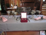 Silver Plate Punch Bowl and Accessories