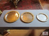 3 stainless steel platters