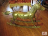Brass rocker horse approx. 44inches long and 34 inches tall