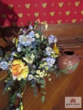 Artificial floral arrangement and urn