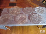 6 cut glass platters
