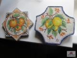 2 decorative tile wall plaques made in Italy for Fortunate