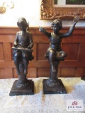 2 Bronze fairy statues approx. 25 inches