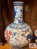 Asian design vase approx. 25 by 15 inches