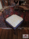 19th Century Italian Renaissance Hand Carved Upholstered Corner Chair