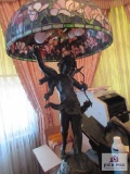 Cupid Lamp with Tiffany Style Shade