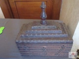 Ornate wooden box with lid
