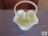 Fenton hand painted glass basket