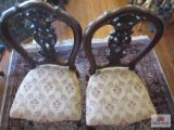 Pair of vintage chairs with upholstered seats