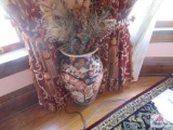 Large urn approx. 26 inches tall with artificial floral arrangement