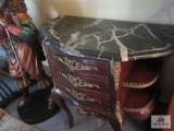 Marble topped table with drawers
