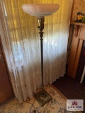 Floor lamp with glass shade, approx. 58inches tall
